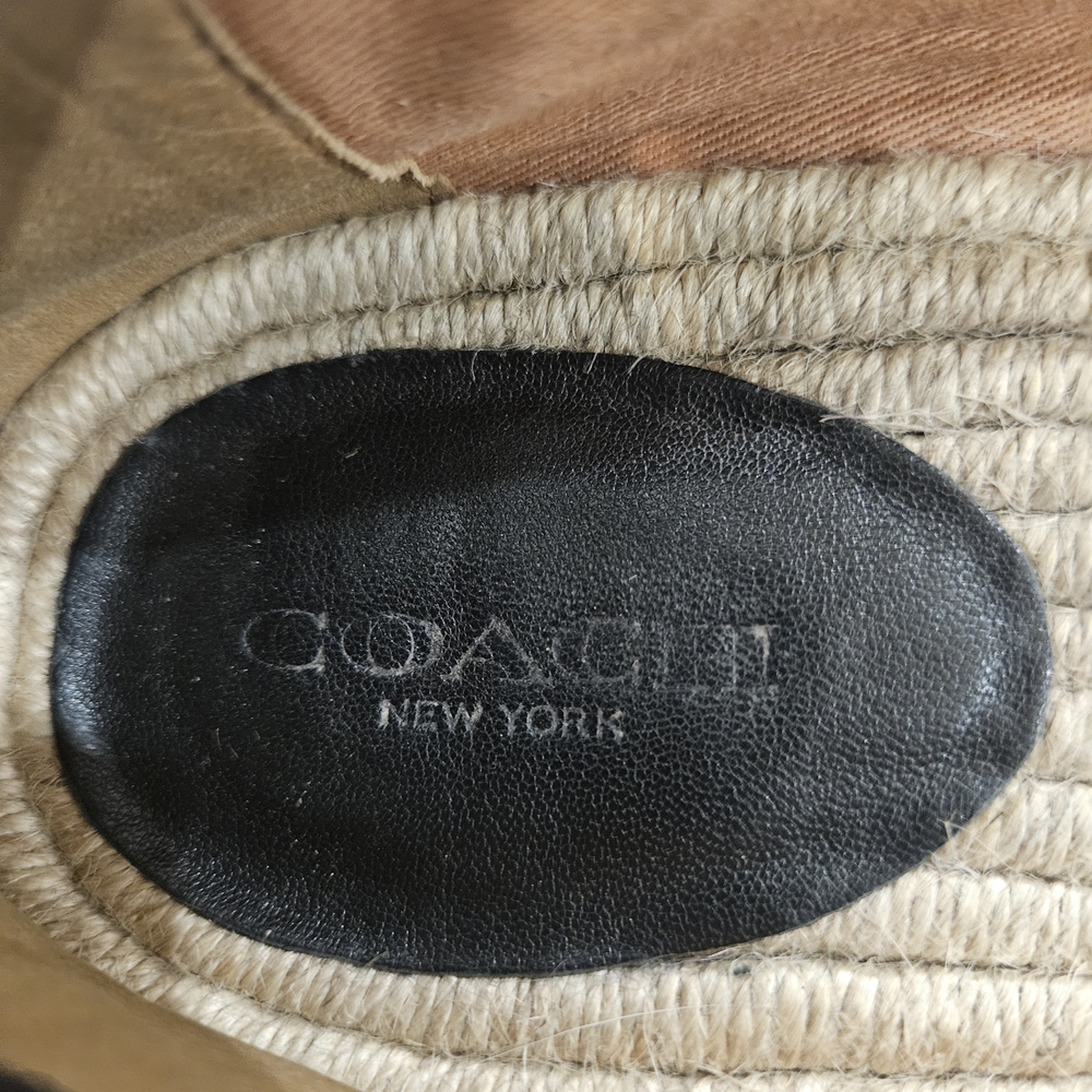 Coach Rhodelle Espadrilles Black Leather Size 7 - Picture 7 of 9